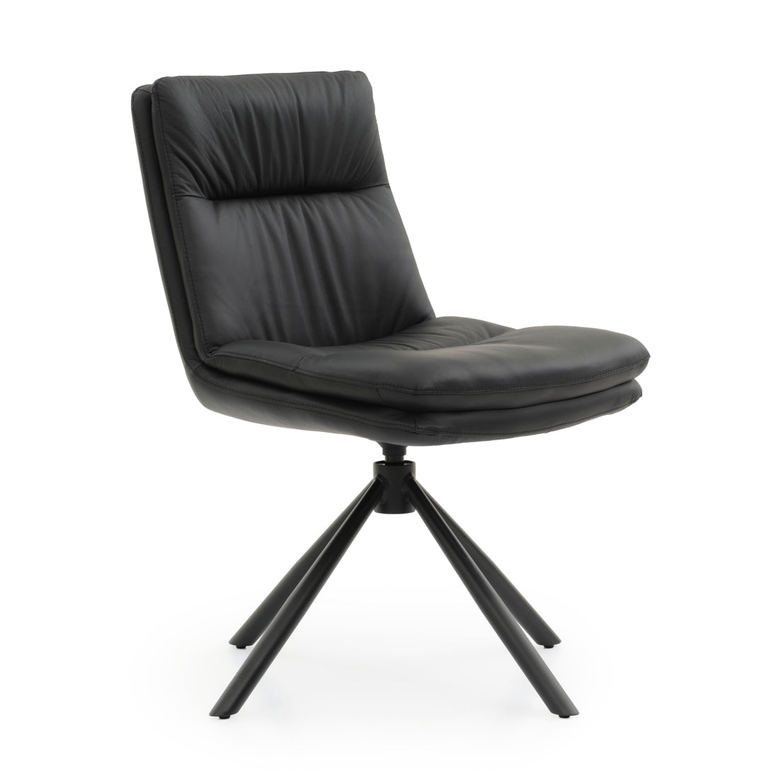 Everlee Leather Chair Black