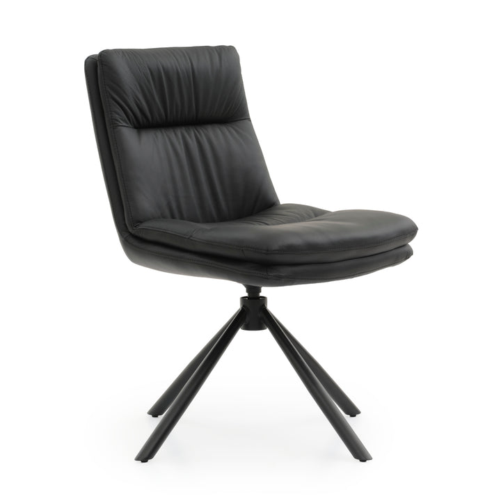 Everlee Leather Chair Black