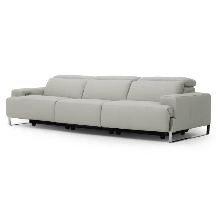 Warley Leather Reclining Sofa Beige
