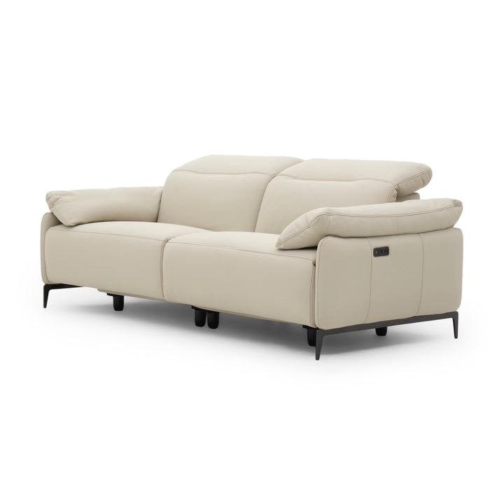 Wakely Leather Reclining Loveseat Beige