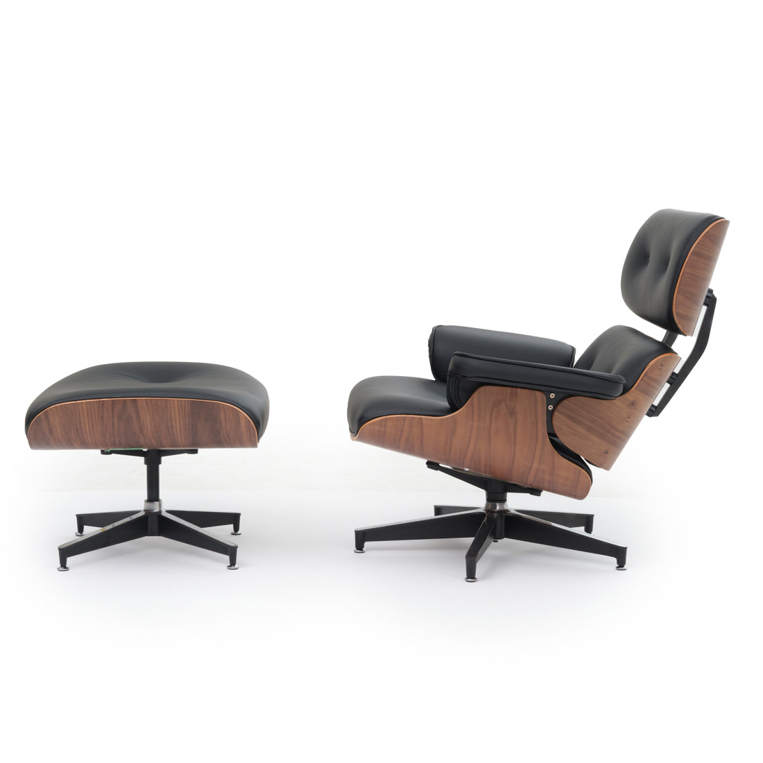 Norena Accent Chair with Ottoman Black