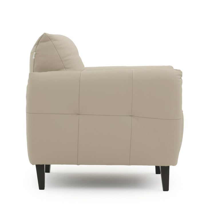 Wessa Leather Accent Chair Beige