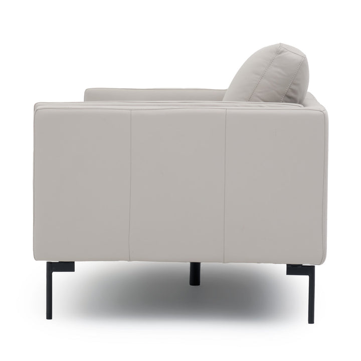 Everly Leather Loveseat Light Grey