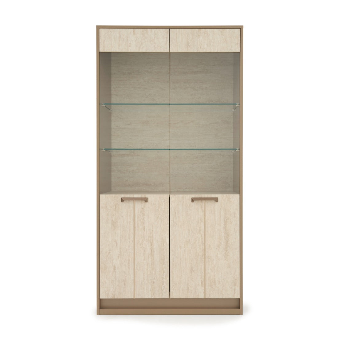 Nunzia Glass Curio Beige