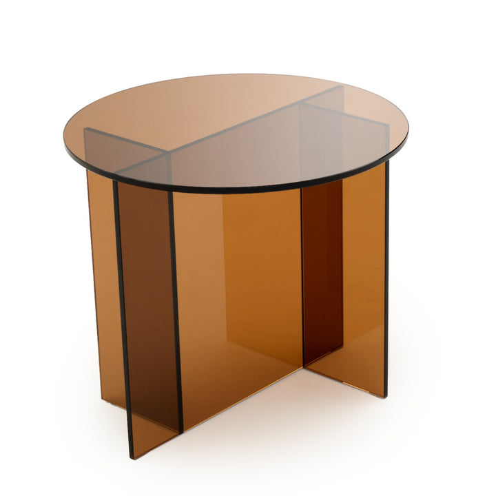 Eirata Glass End Table Light Brown