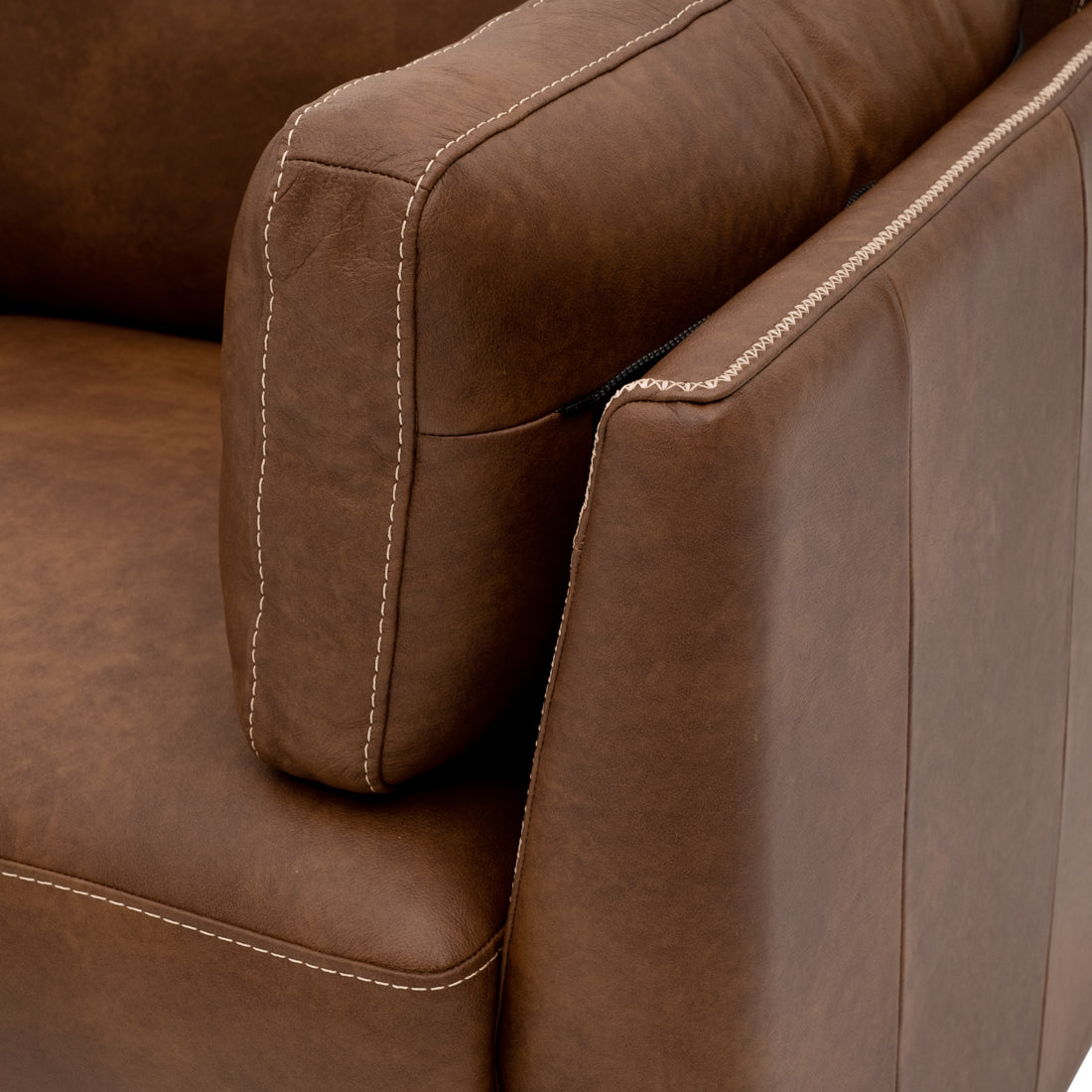 Neal Leather Loveseat Cognac