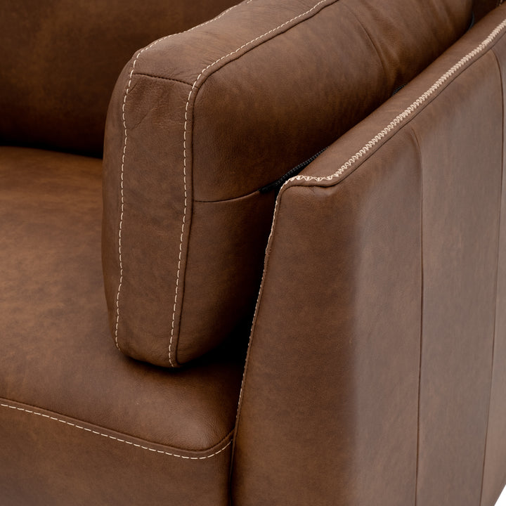 Neal Leather Loveseat Cognac