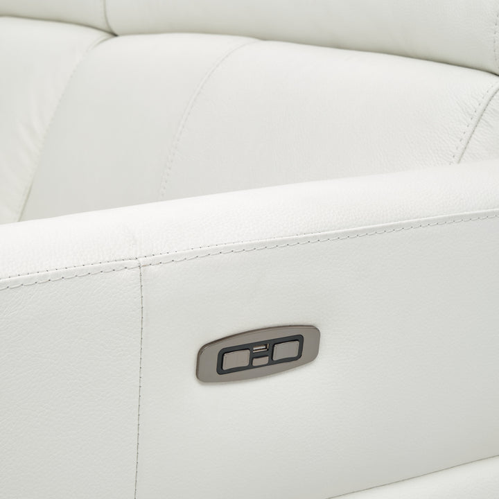 Westlyn Leather Reclining Sofa White