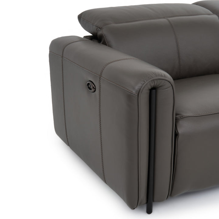 Wilnoir Reclining Sectional Sofa Dark Grey