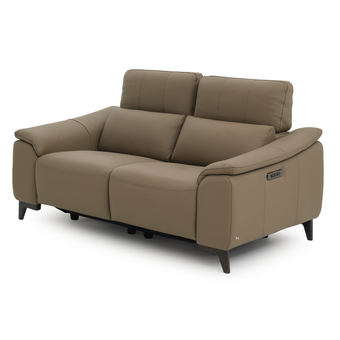 Nicola Leather Reclining Loveseat Taupe