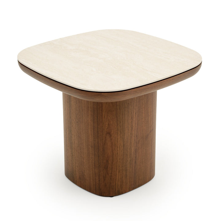 Navani Ceramic End Table Light Brown