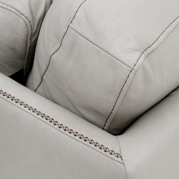 Neal Leather Loveseat Light Grey