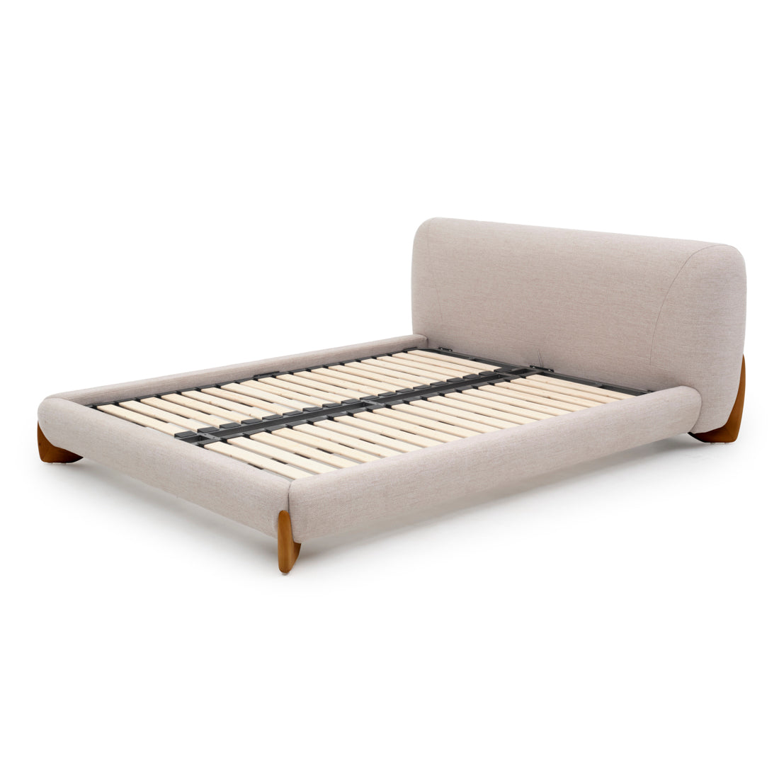 Naida Fabric King Bed Beige