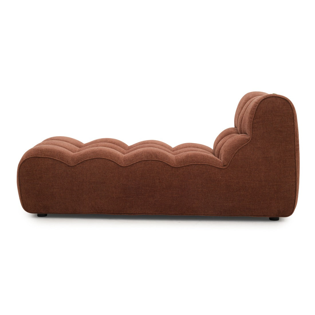 Nissima Fabric Armless Chaise Dark Brown