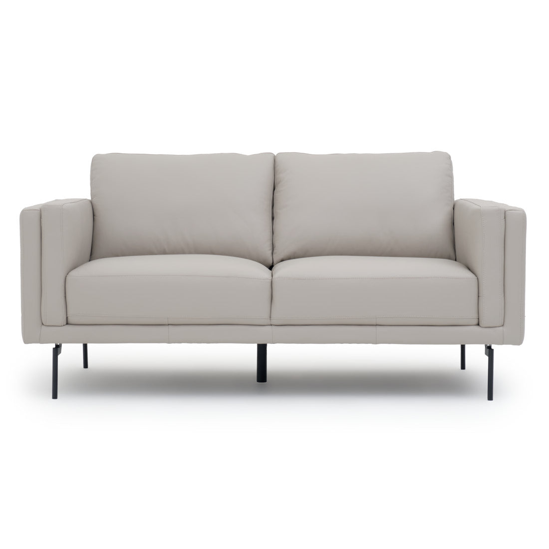 Everly Leather Loveseat Light Grey
