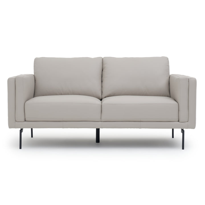 Everly Leather Loveseat Light Grey