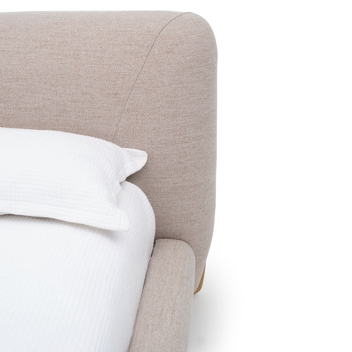 Naida Fabric King Bed Beige