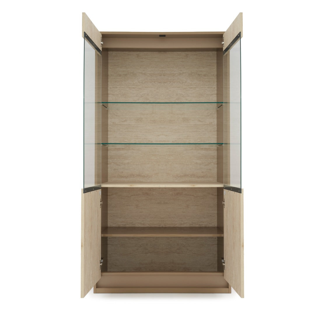 Nunzia Glass Curio Beige