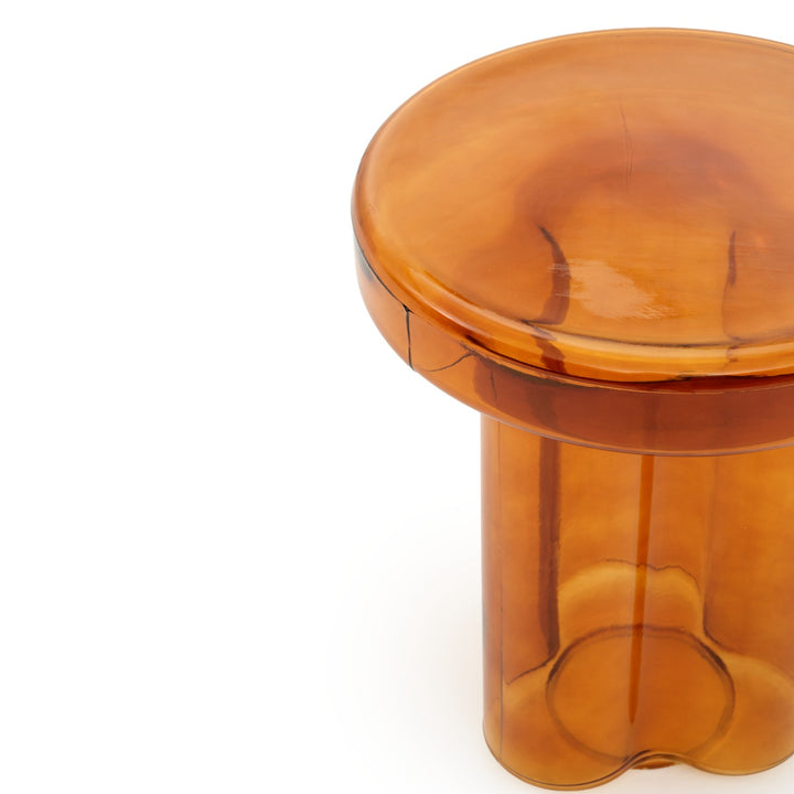 Eira Glass End Table Light Brown