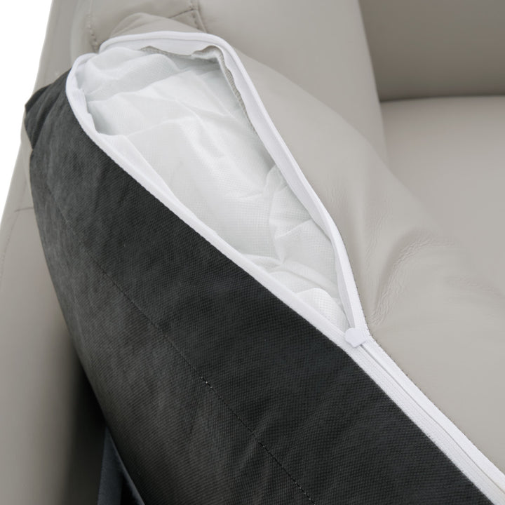 Everly Leather Loveseat Light Grey