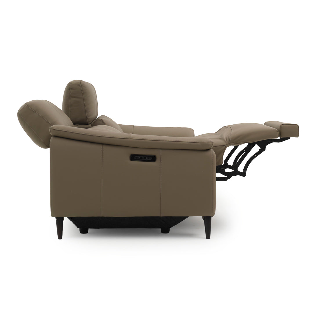 Nicola Leather Reclining Sofa Taupe