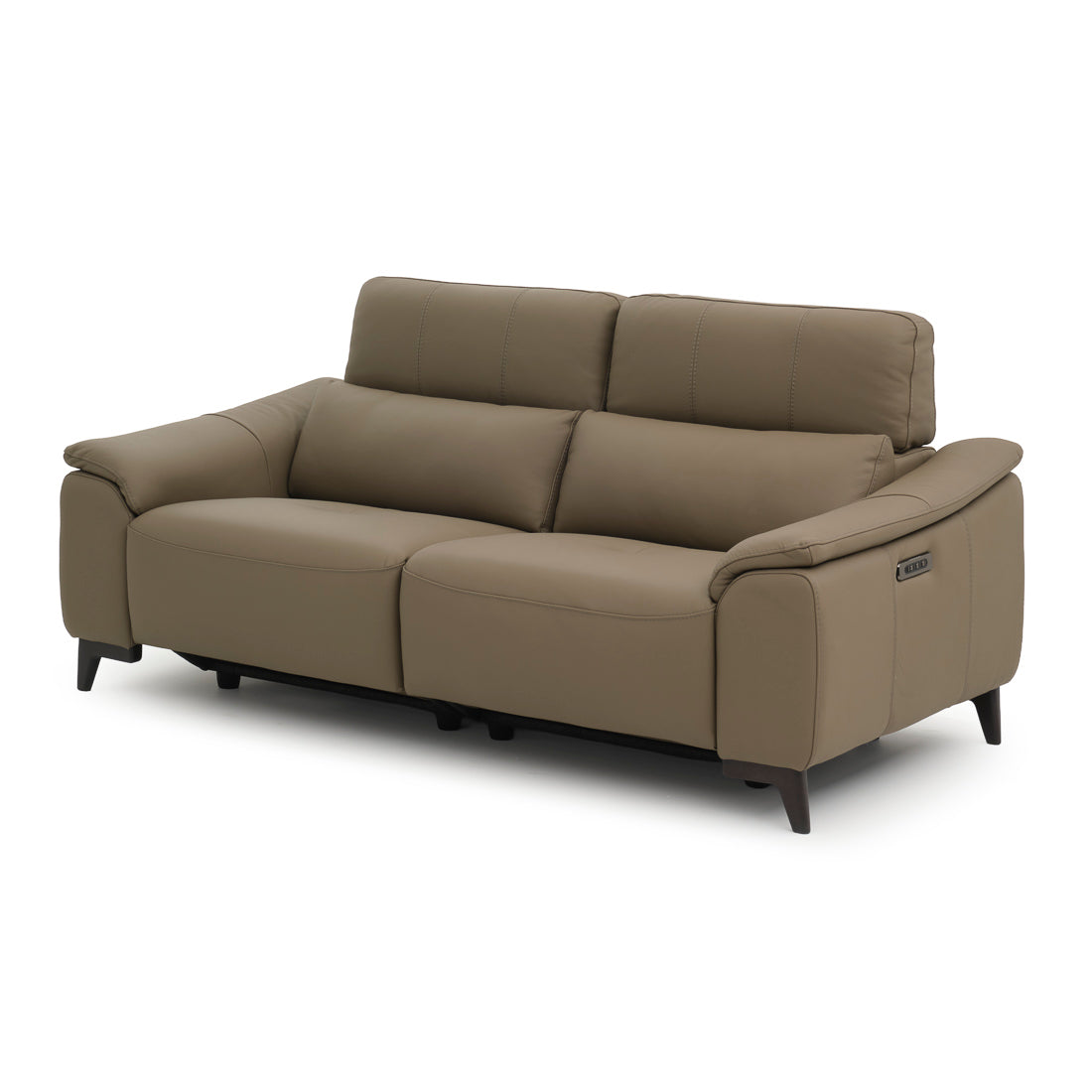 Nicola Leather Reclining Sofa Taupe