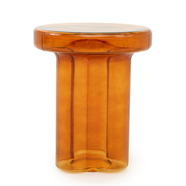 Eira Glass End Table Light Brown