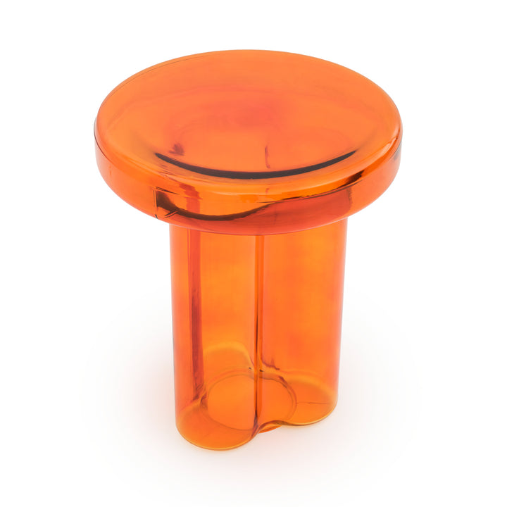 Eira Glass End Table Orange