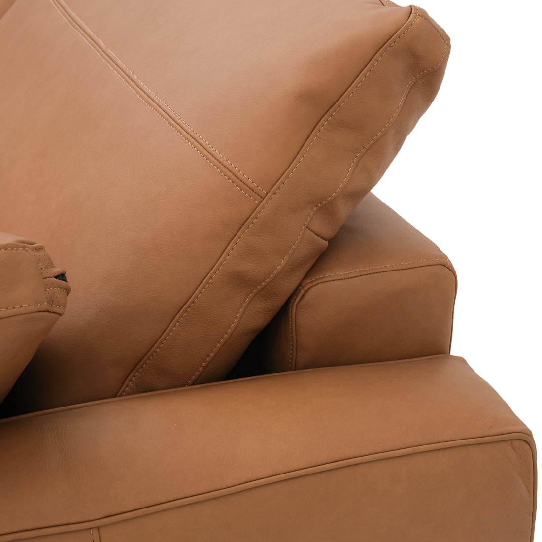 Nigella Leather Sectional Sofa Cognac