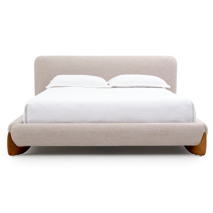 Naida Fabric King Bed Beige