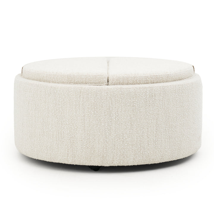 Eller Ottoman with Storage Off White