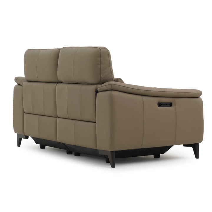 Nicola Leather Reclining Loveseat Taupe