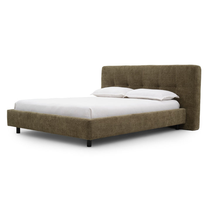 Esmarie Fabric Queen Bed Dark Green