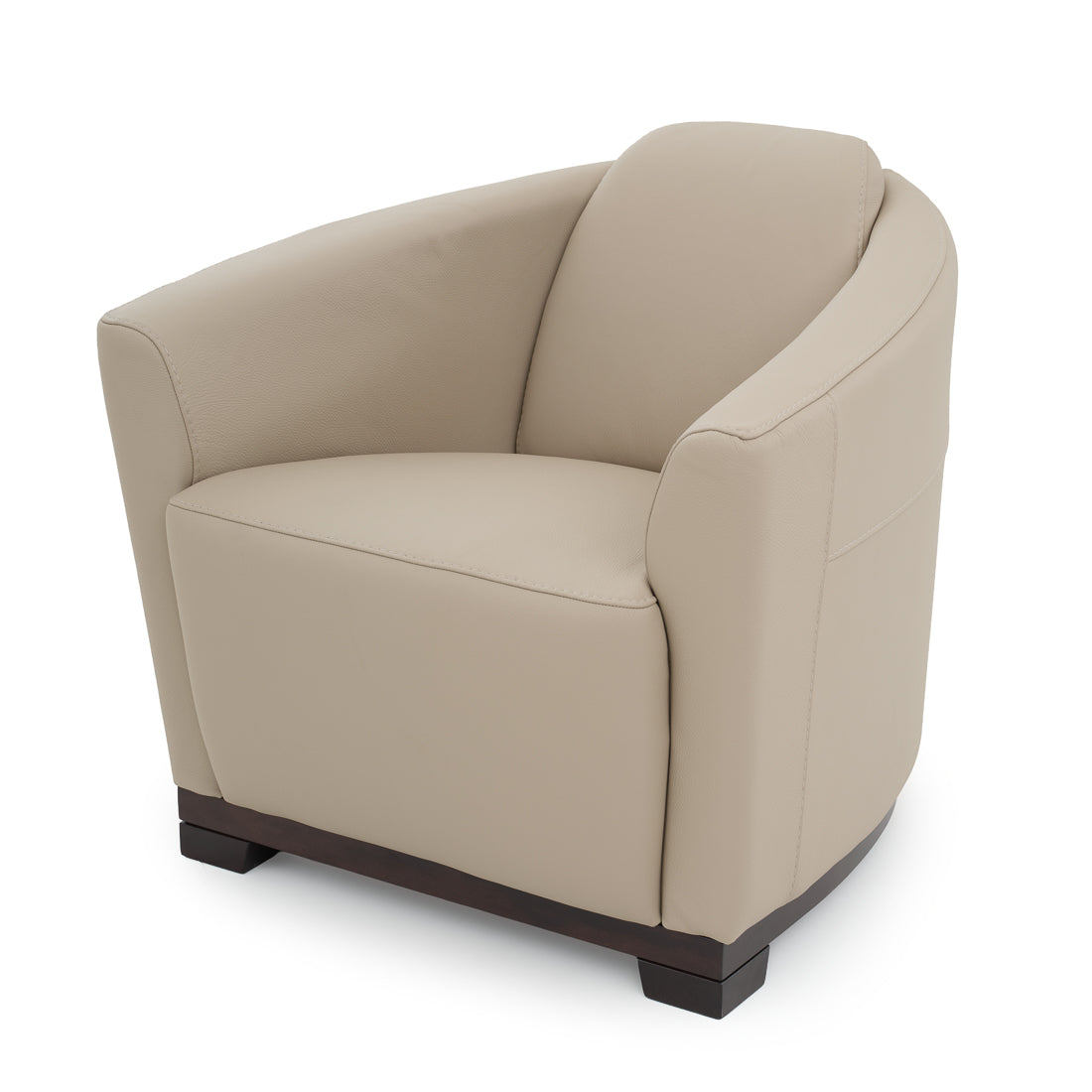 Etty Leather Accent Chair Light Brown