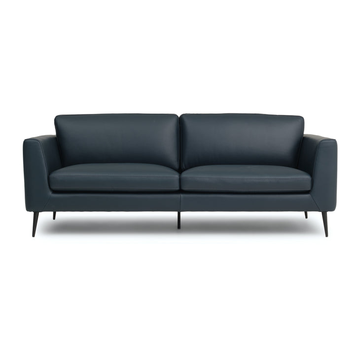Ermilo Leather Sofa Dark Blue