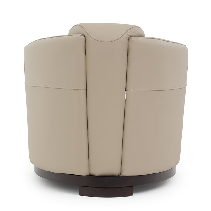 Etty Leather Accent Chair Light Brown