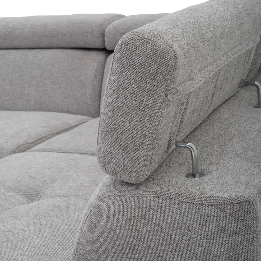 Wicek Fabric Sectional Sofa-Bed Light Grey