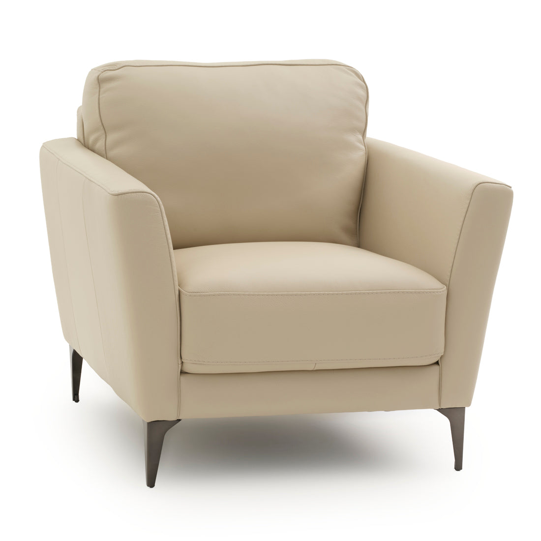 Elbertina Leather Accent Chair Beige