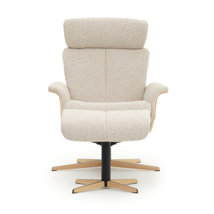 Nakatosa Reclining Chair with Ottoman Beige