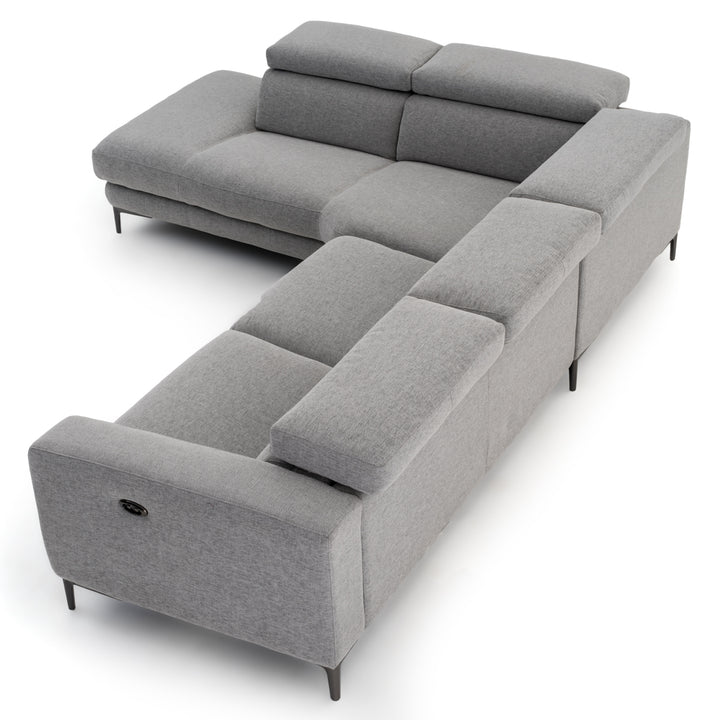 Emilia Reclining Sectional Sofa Light Grey