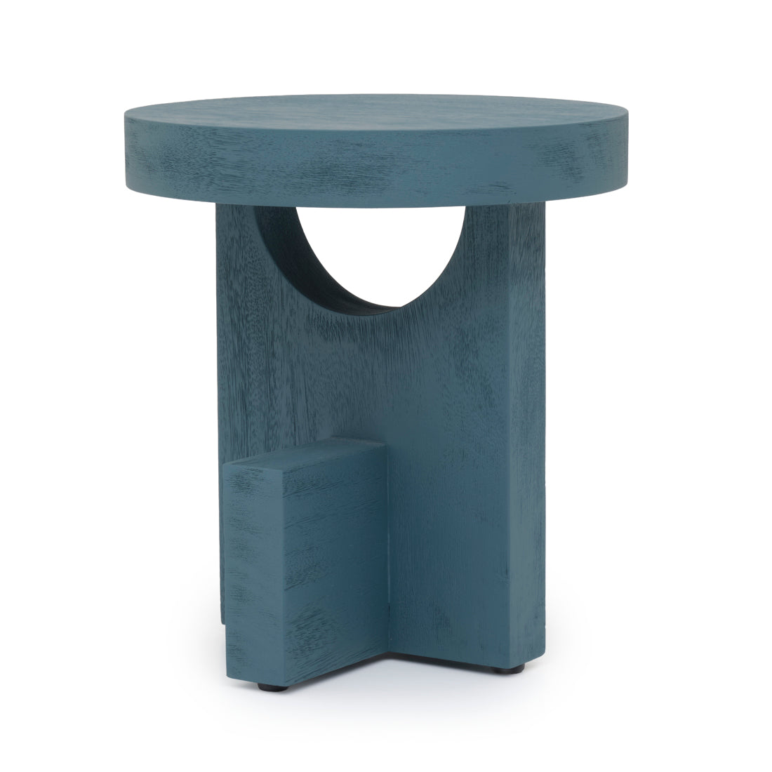 Siya Wood Accent Table Light Blue