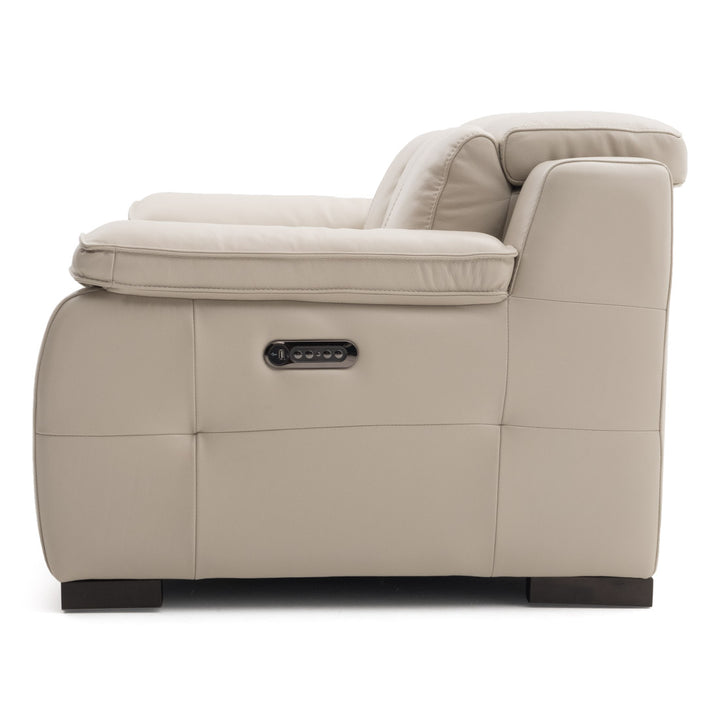 Nova Leather Reclining Loveseat Beige