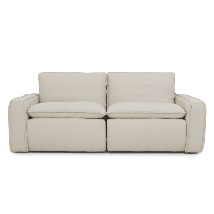 Nadyna Leather Modular Loveseat Beige