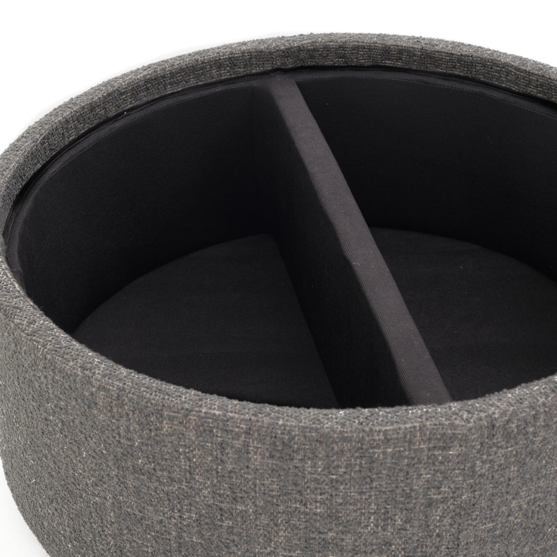 Eller Ottoman with Storage Dark Grey