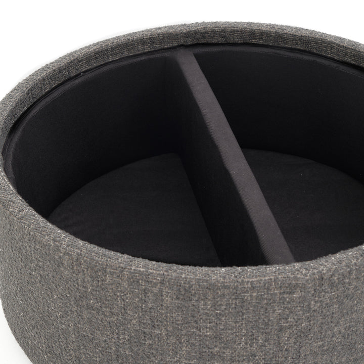 Eller Ottoman with Storage Dark Grey