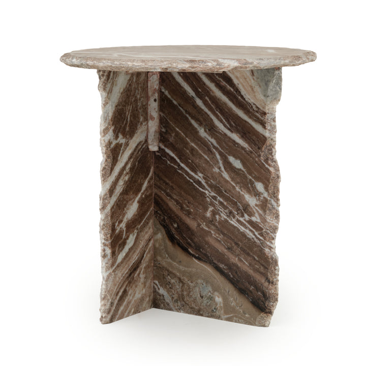 Eshma Marble Accent Table Dark Brown