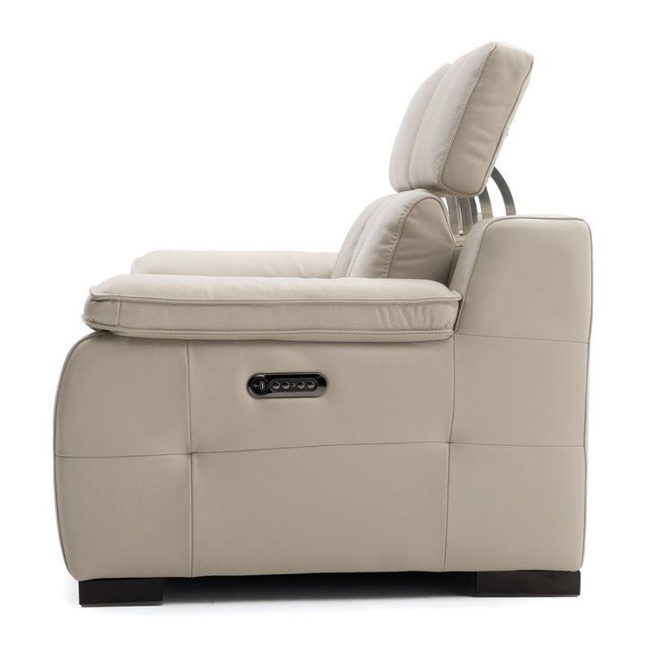 Nova Leather Reclining Loveseat Beige