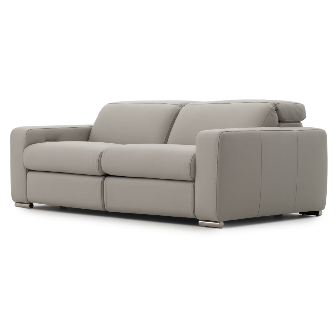 Whitmore Leather Reclining Sofa Light Grey
