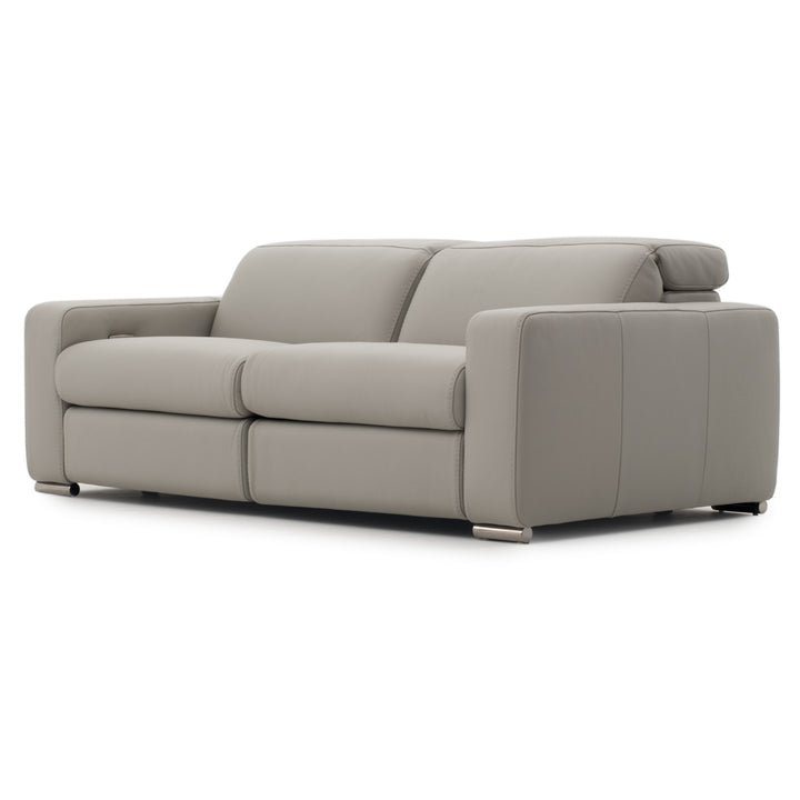 Whitmore Leather Reclining Sofa Light Grey
