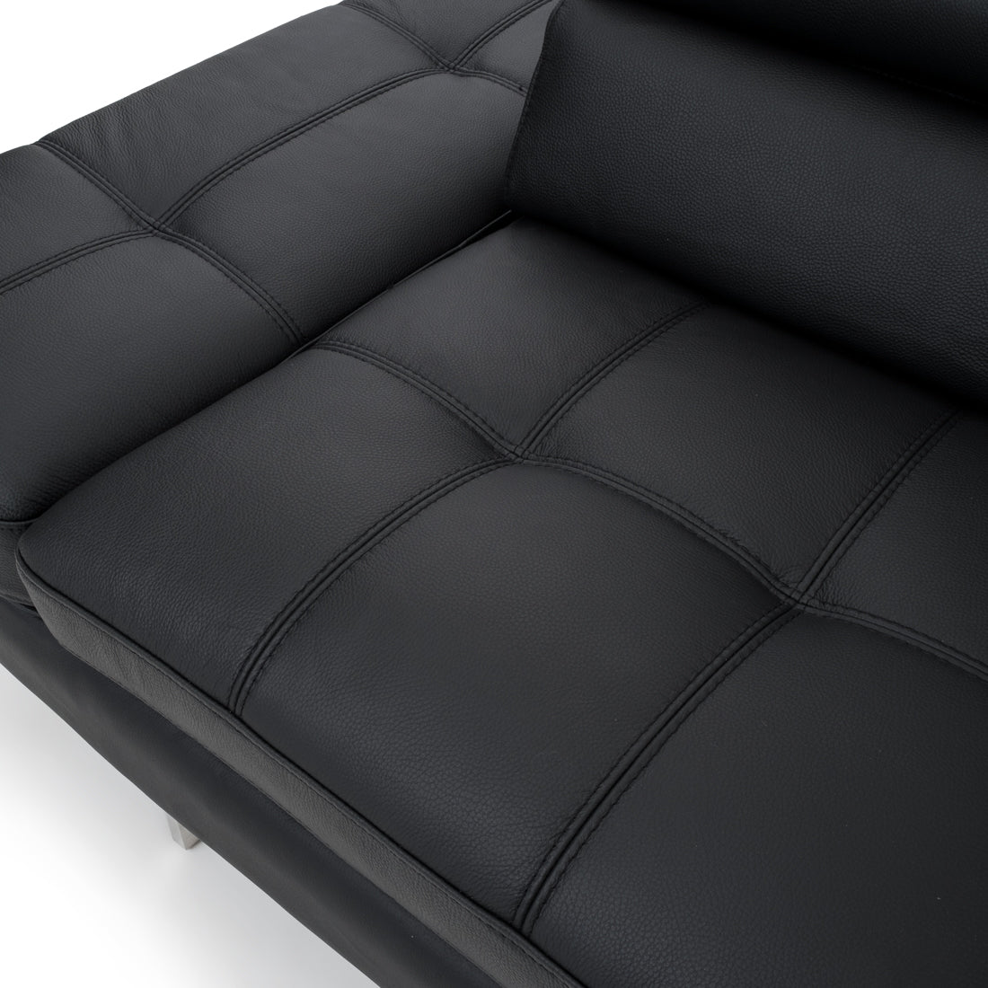Rockland Leather Sectional Sofa Black
